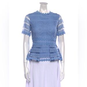 Maje Mock Neck Short Sleeve Top